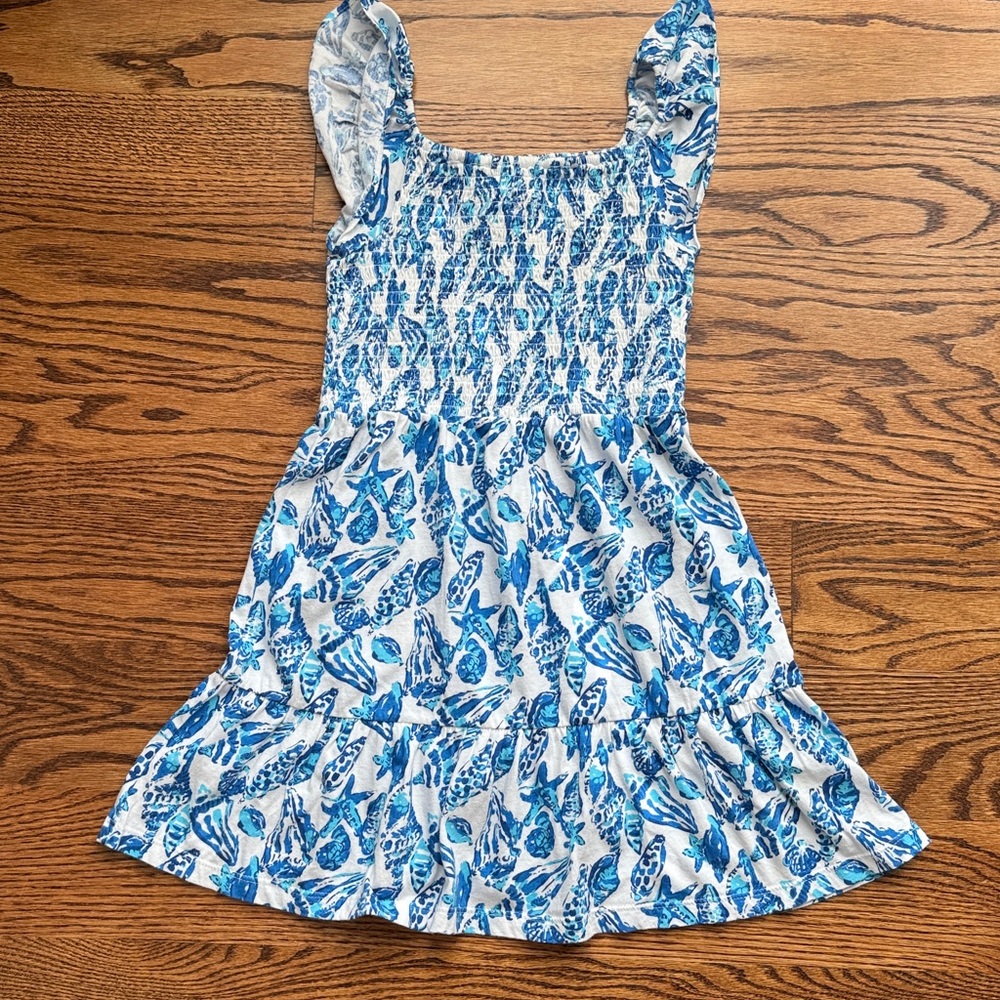 Lilly Pulitzer Blue and White Butterfly Dress